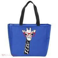 Giraffe With Red Glasses Gift For Zoo Animal Lovers Gift Tote Bag thumb 0