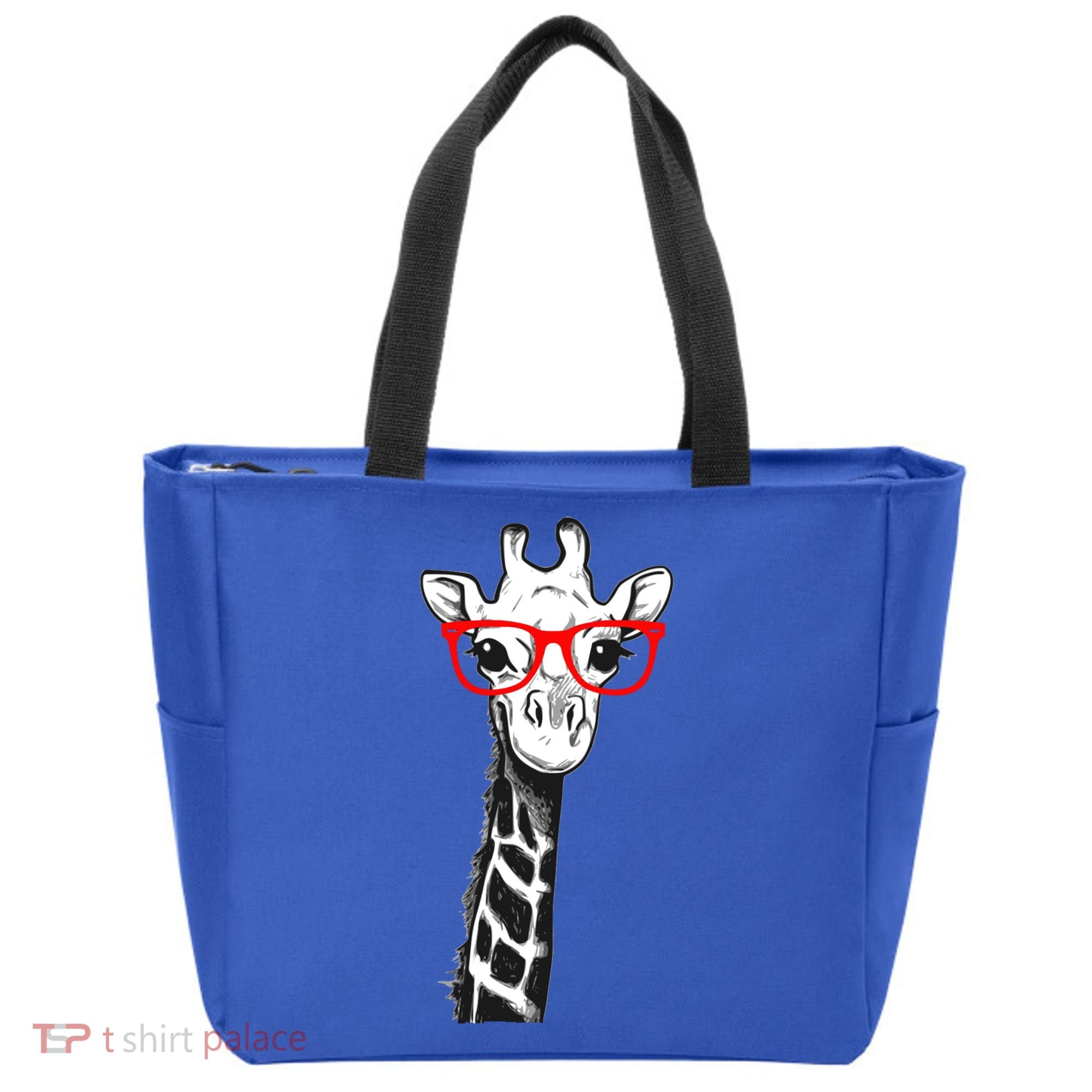 Giraffe With Red Glasses Gift For Zoo Animal Lovers Gift Tote Bag