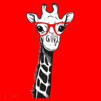 Giraffe With Red Glasses Gift For Zoo Animal Lovers Gift Santa Hat thumb 1