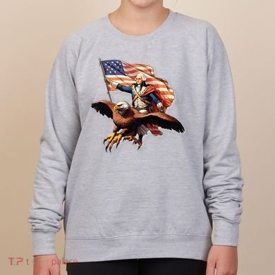 George Washington Riding A Bald Eagle Patriotic Women's Sweatshirt