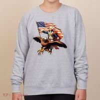 George Washington Riding A Bald Eagle Patriotic Women's Sweatshirt thumb 0