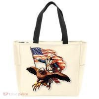 George Washington Riding A Bald Eagle Patriotic Tote Bag thumb 0