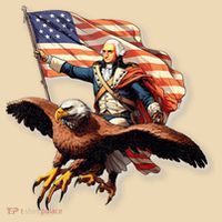 George Washington Riding A Bald Eagle Patriotic Tote Bag thumb 4
