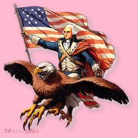 George Washington Riding A Bald Eagle Patriotic Coaster thumb 2