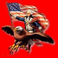 George Washington Riding A Bald Eagle Patriotic Santa Hat thumb 1