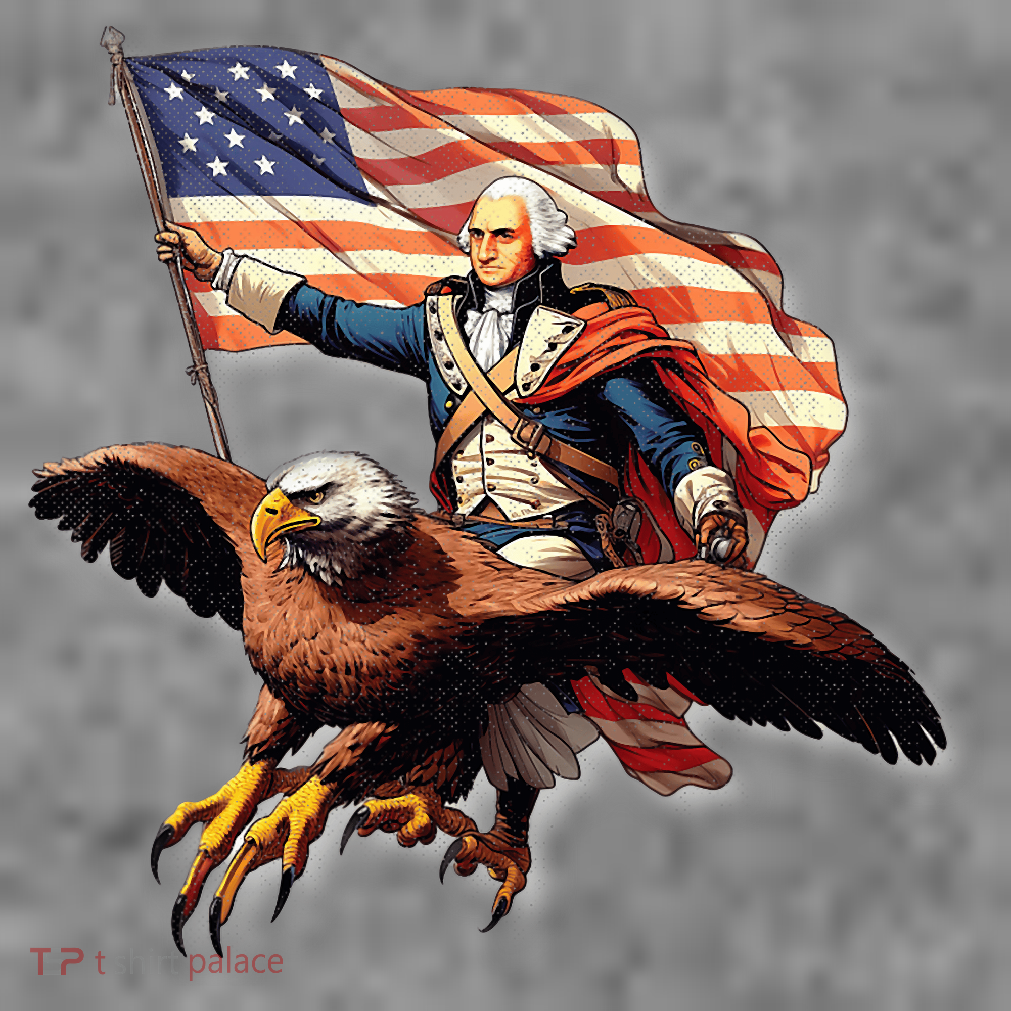 George Washington Riding A Bald Eagle Patriotic Toddler Hoodie