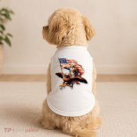 George Washington Riding A Bald Eagle Patriotic Doggie Tank thumb 2