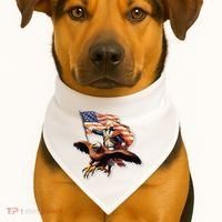 George Washington Riding A Bald Eagle Patriotic USA-Made Doggie Bandana thumb 1