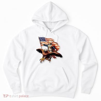 George Washington Riding A Bald Eagle Patriotic Hoodie