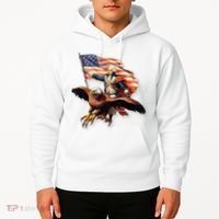 George Washington Riding A Bald Eagle Patriotic Hoodie thumb 2