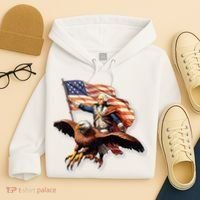 George Washington Riding A Bald Eagle Patriotic Hoodie thumb 4