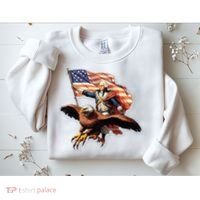 George Washington Riding A Bald Eagle Patriotic Sweatshirt thumb 2