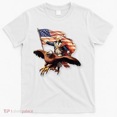 George Washington Riding A Bald Eagle Patriotic T-Shirt