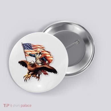 George Washington Riding A Bald Eagle Patriotic Button