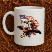 George Washington Riding A Bald Eagle Patriotic Coffee Mug thumb 2