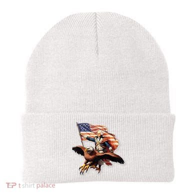 George Washington Riding A Bald Eagle Patriotic Beanie