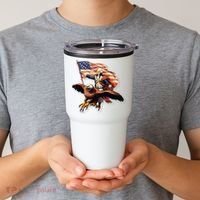 George Washington Riding A Bald Eagle Patriotic Tumbler thumb 2