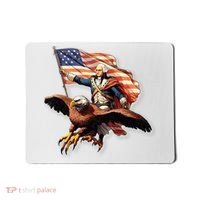 George Washington Riding A Bald Eagle Patriotic Mousepad thumb 0