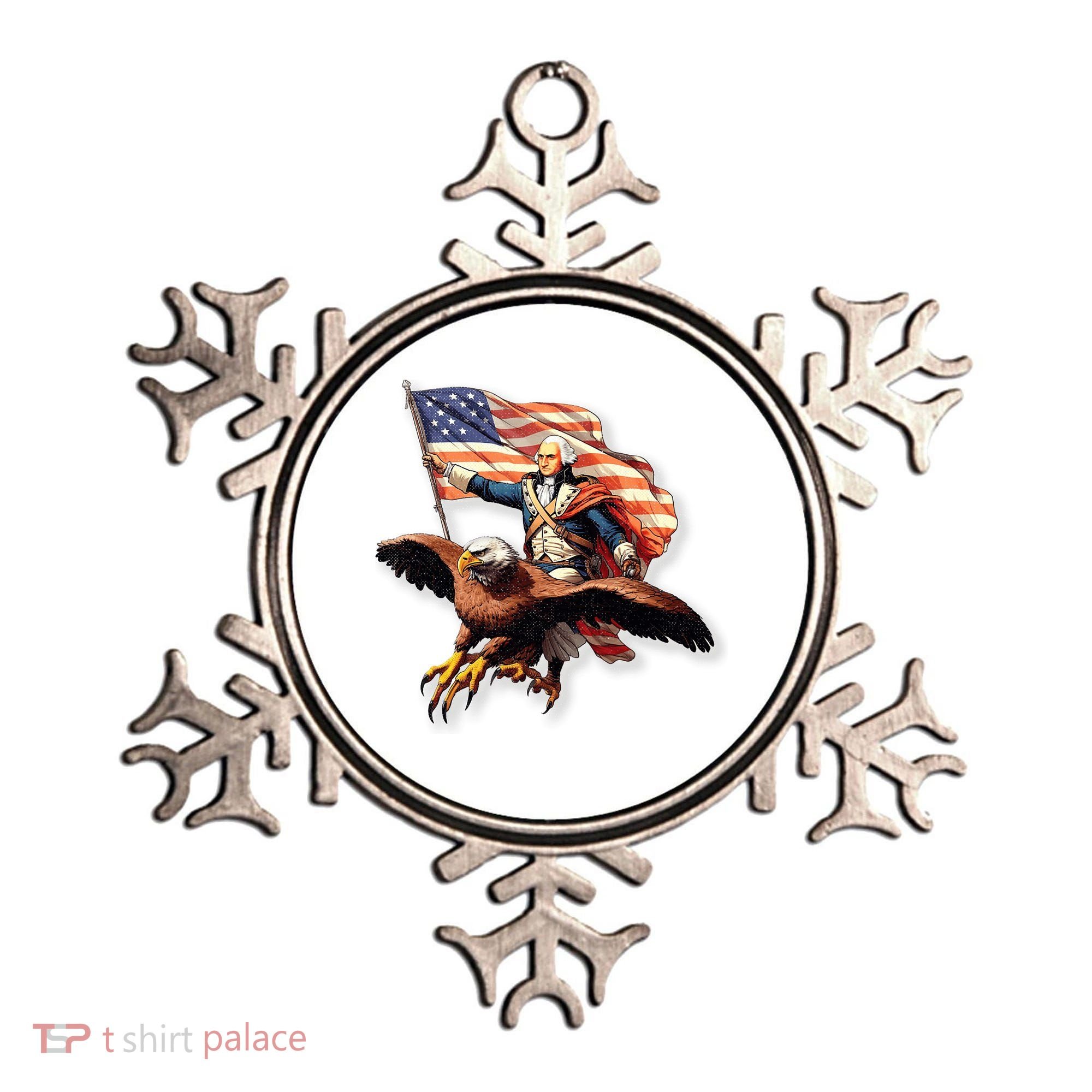 George Washington Riding A Bald Eagle Patriotic Ornament