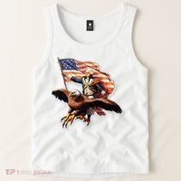 George Washington Riding A Bald Eagle Patriotic Tank Top thumb 2
