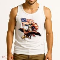 George Washington Riding A Bald Eagle Patriotic Tank Top thumb 3