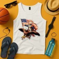 George Washington Riding A Bald Eagle Patriotic Tank Top thumb 4
