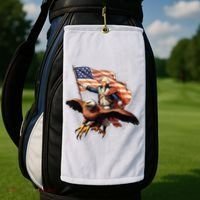 George Washington Riding A Bald Eagle Patriotic Golf Towel thumb 2