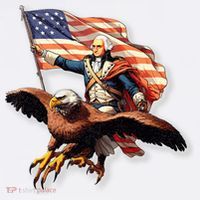 George Washington Riding A Bald Eagle Patriotic Visor thumb 3