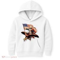 George Washington Riding A Bald Eagle Patriotic Kids Hoodie thumb 0