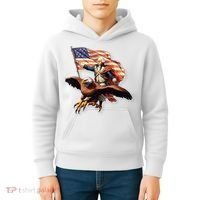 George Washington Riding A Bald Eagle Patriotic Kids Hoodie thumb 4