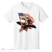 George Washington Riding A Bald Eagle Patriotic Kids T-Shirt thumb 0