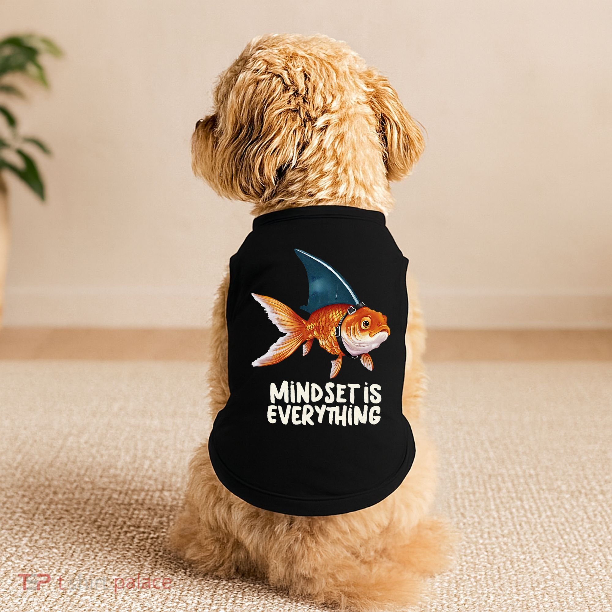 Goldfish With Shark Fin Costume Illustration Doggie Tank