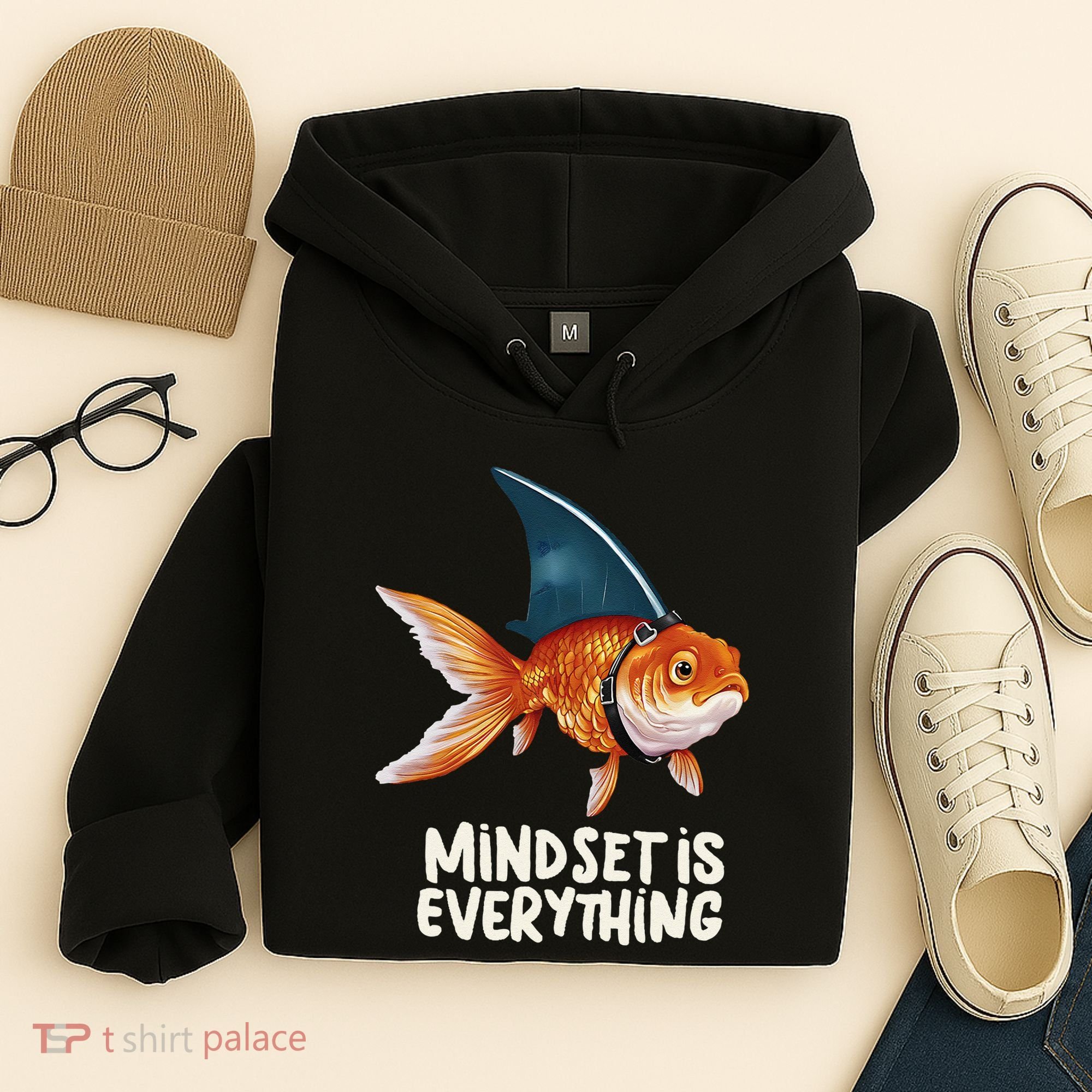 Goldfish With Shark Fin Costume Illustration Hoodie