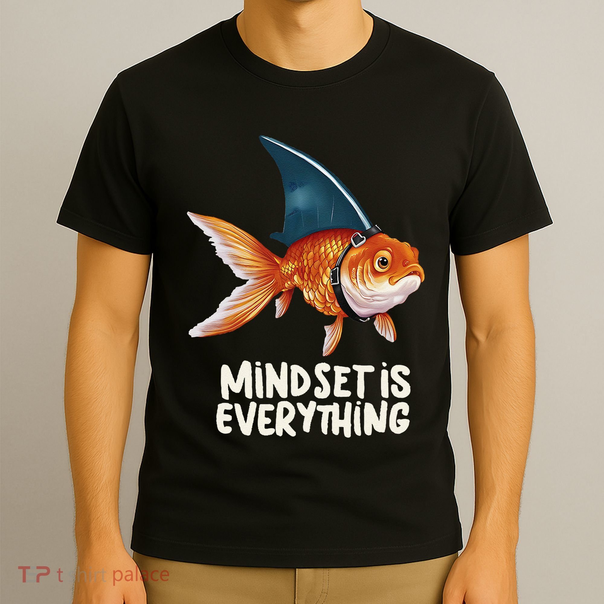 Goldfish With Shark Fin Costume Illustration T-Shirt