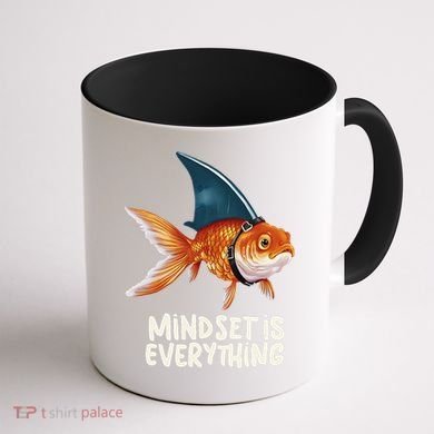 Goldfish With Shark Fin Costume Illustration Coffee Mug back
