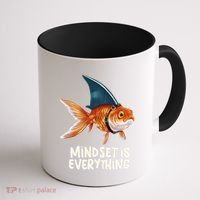 Goldfish With Shark Fin Costume Illustration Coffee Mug thumb 1