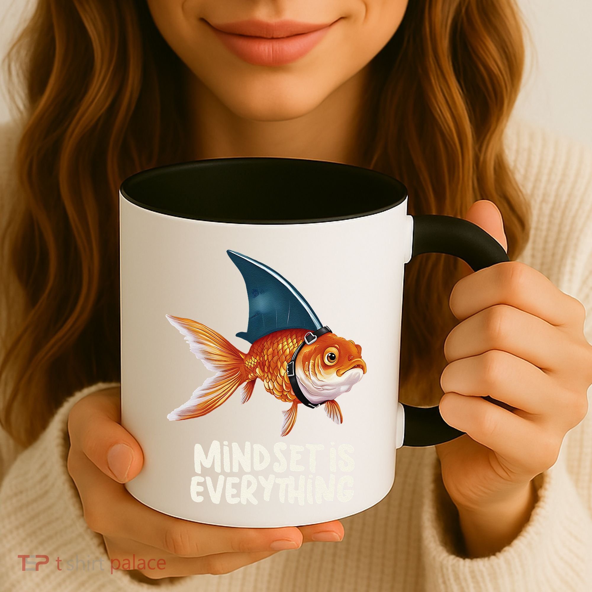 Goldfish With Shark Fin Costume Illustration Coffee Mug