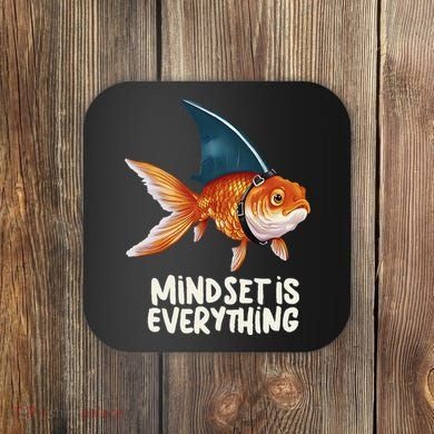 Goldfish With Shark Fin Costume Illustration Coaster