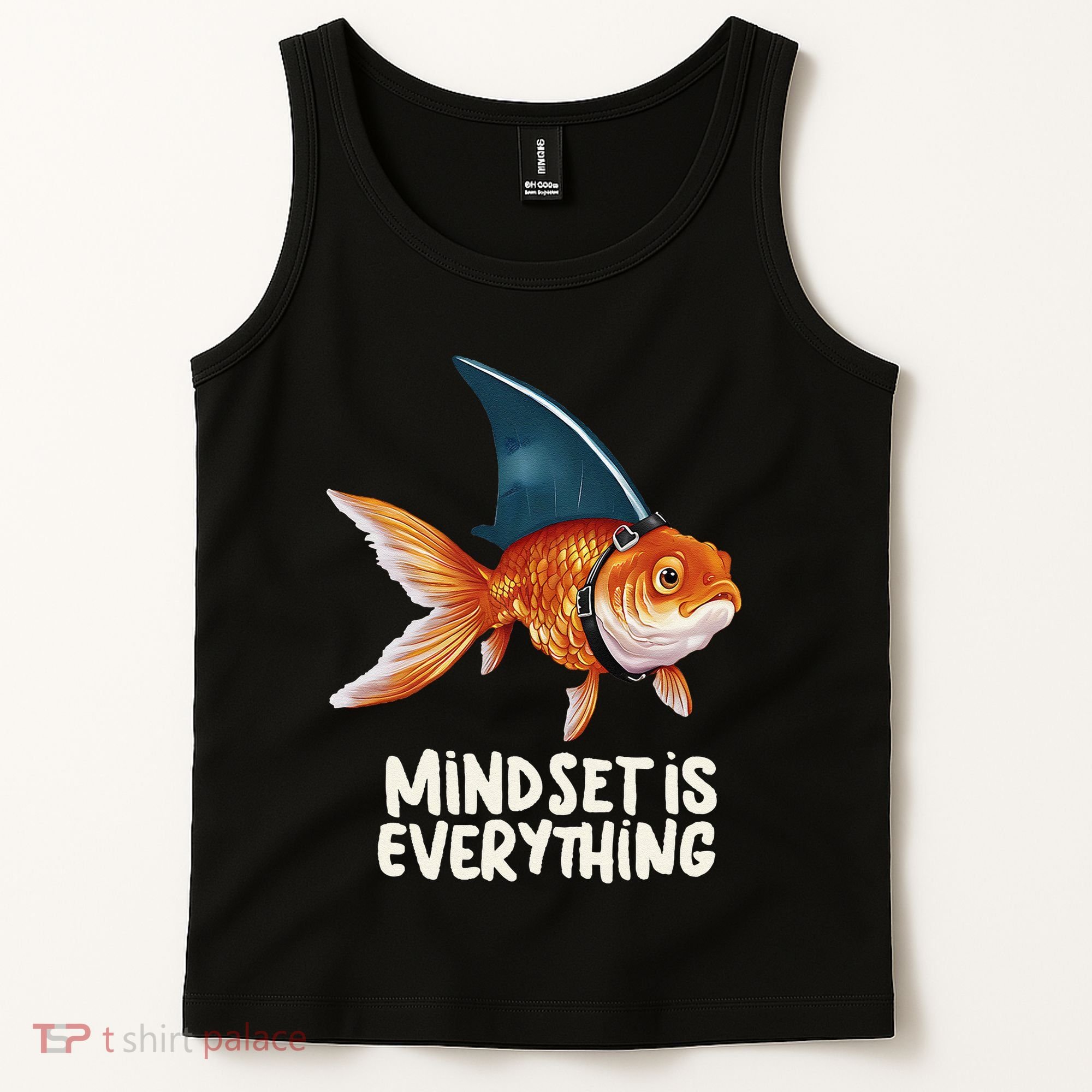 Goldfish With Shark Fin Costume Illustration Tank Top