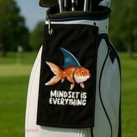 Goldfish With Shark Fin Costume Illustration Golf Towel thumb 2