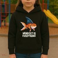 Goldfish With Shark Fin Costume Illustration Kids Hoodie thumb 3