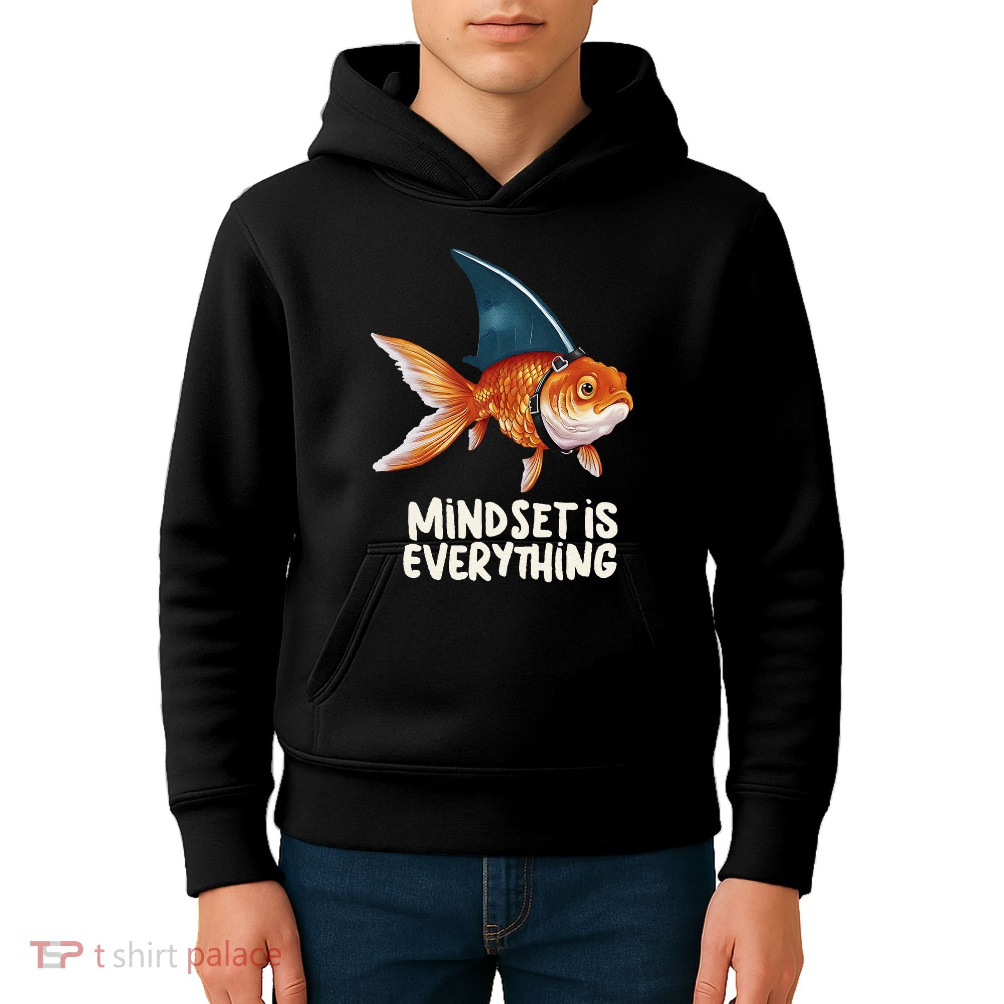 Goldfish With Shark Fin Costume Illustration Kids Hoodie