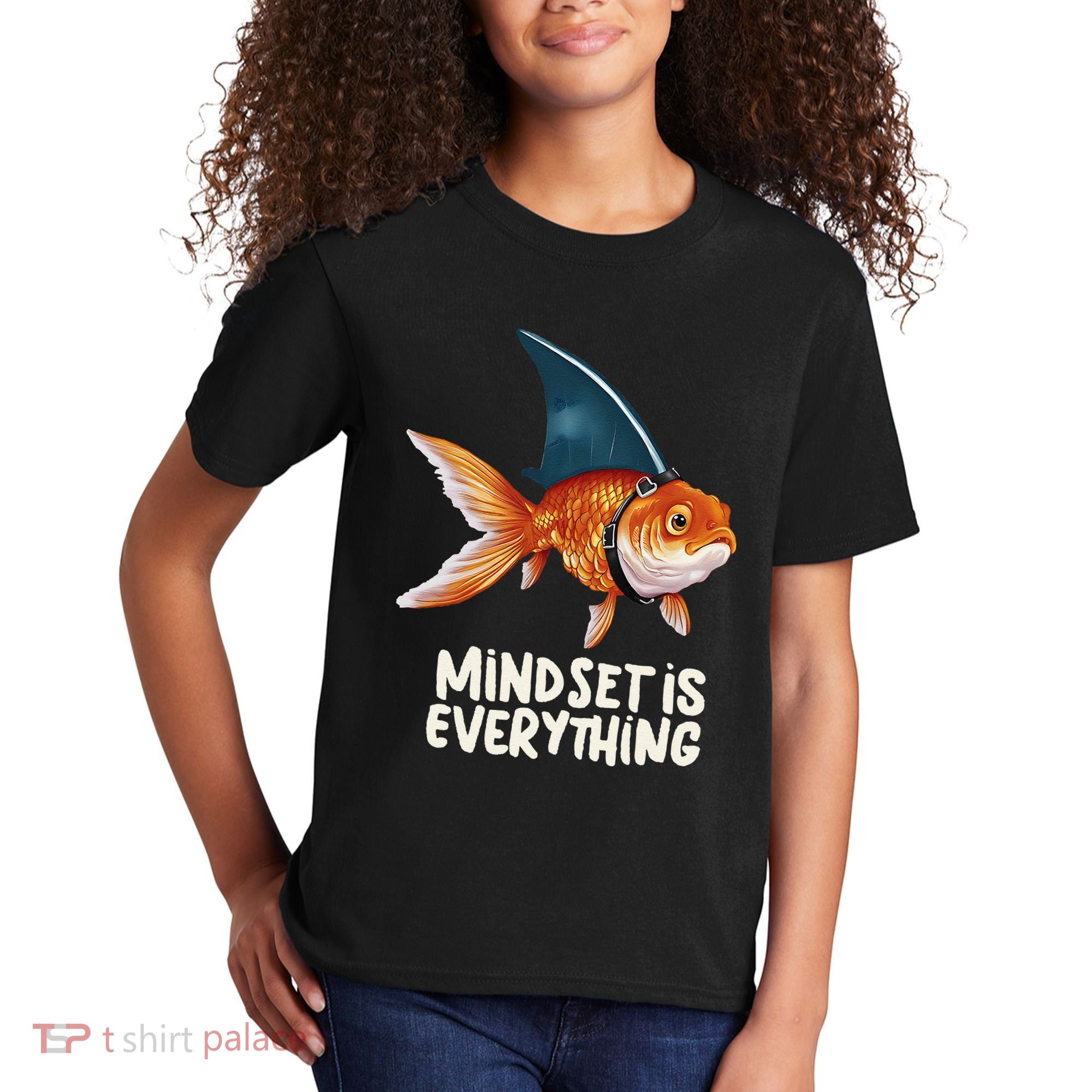Goldfish With Shark Fin Costume Illustration Kids T-Shirt