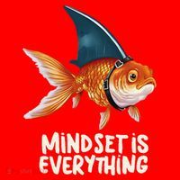 Goldfish With Shark Fin Costume Illustration Santa Hat thumb 1