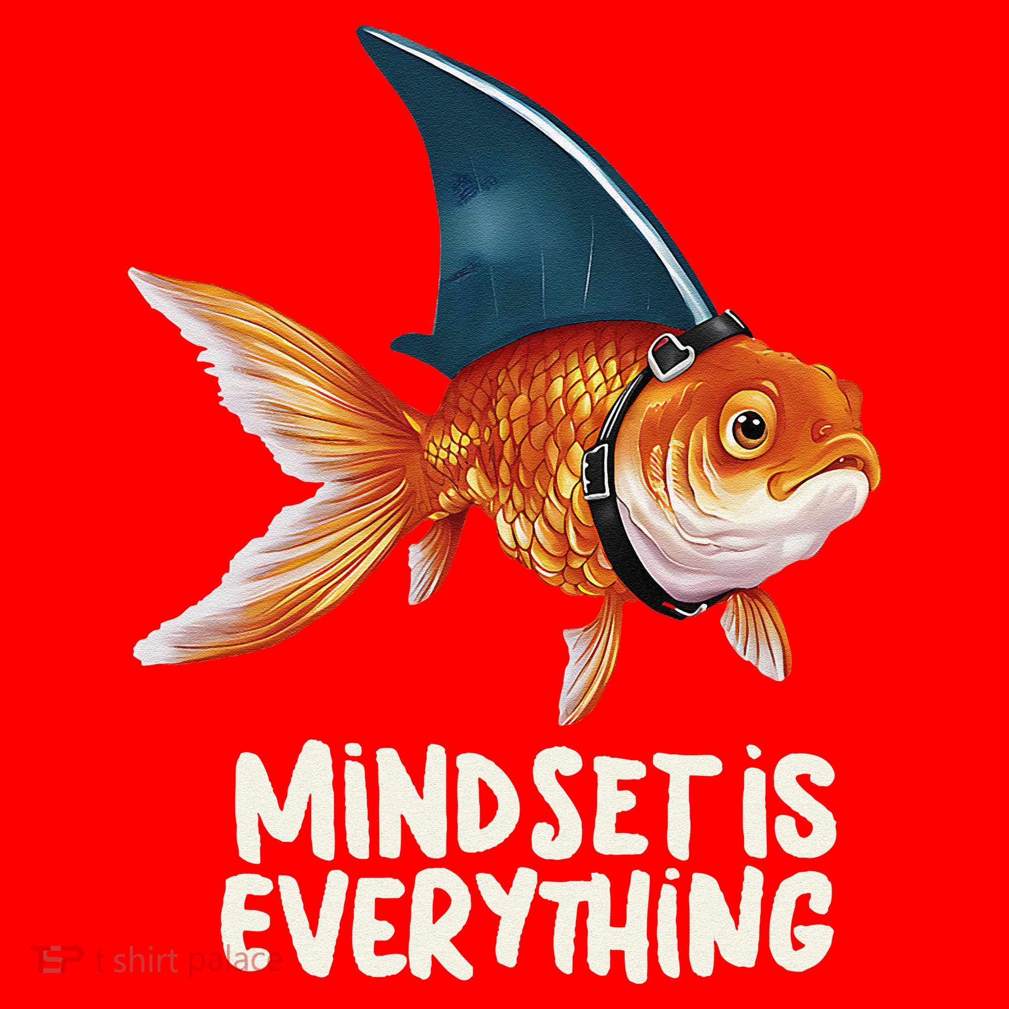 Goldfish With Shark Fin Costume Illustration Santa Hat