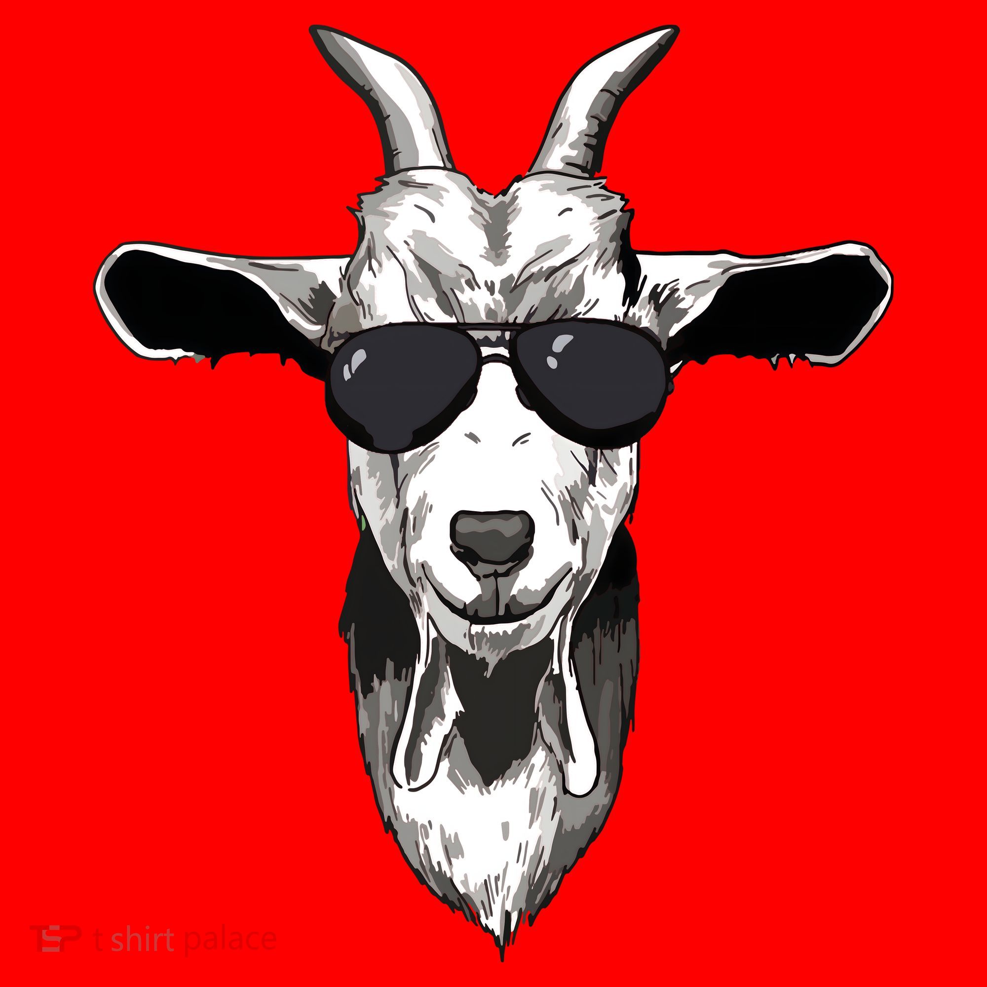 Goat With Sunglasses Santa Hat