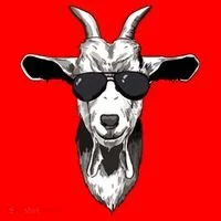 Goat With Sunglasses Santa Hat thumb 1