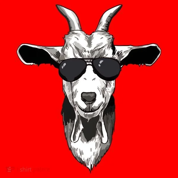 Goat With Sunglasses Santa Hat
