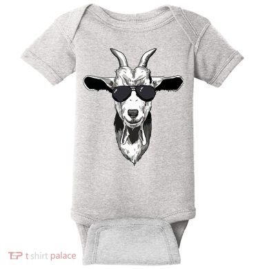 Goat With Sunglasses Baby Bodysuit
