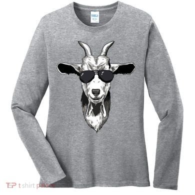 Goat With Sunglasses Women's Long Sleeve Shirt